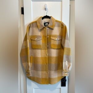 ROOTS | Seymour Shacket Jacket | Yellow & Cream Plaid | Size L